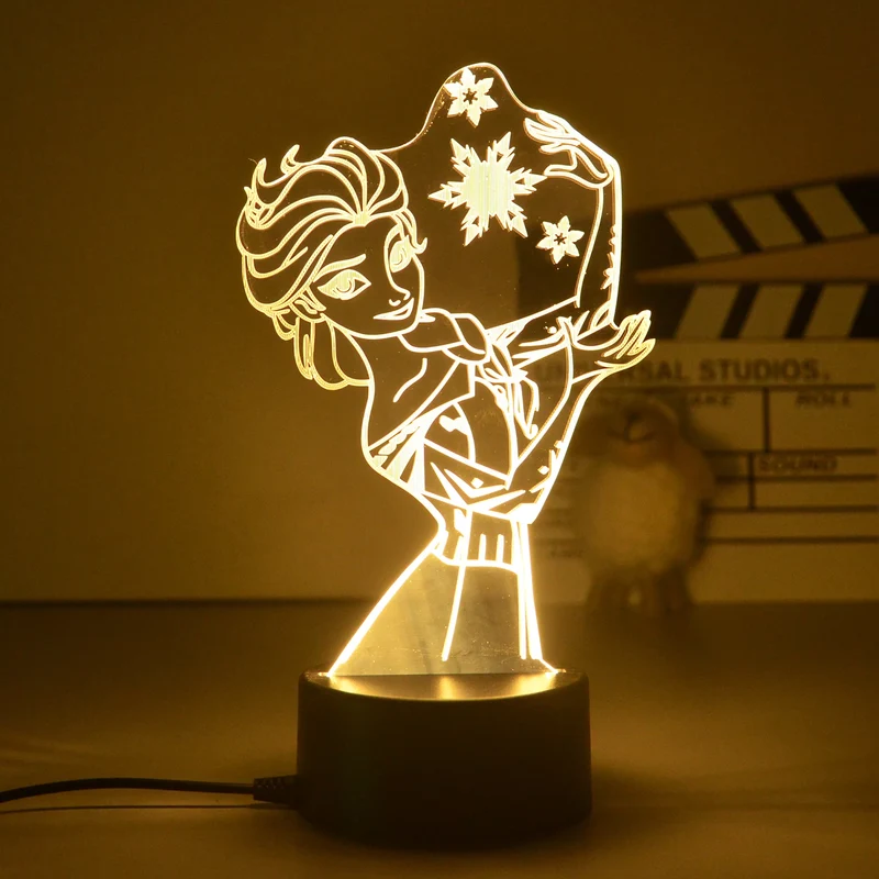 3D LED Nachtlicht Kinder Tischlampe USB Touch Fernbedienung Lampe Dimmbar NEU