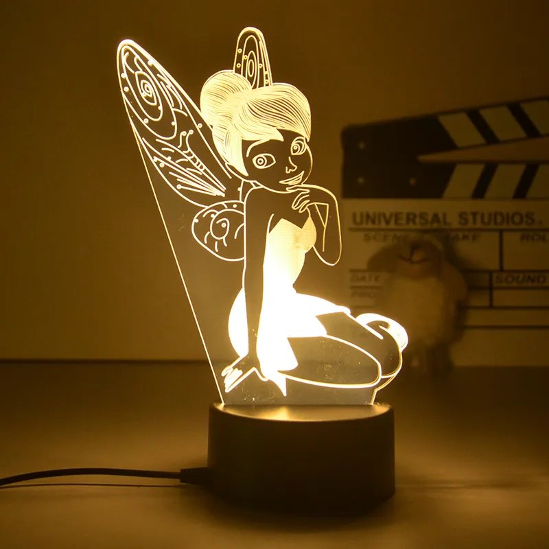 3D LED Nachtlicht Kinder Tischlampe USB Touch Fernbedienung Lampe Dimmbar NEU