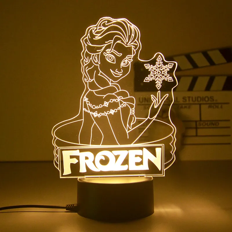 3D LED Nachtlicht Kinder Tischlampe USB Touch Fernbedienung Lampe Dimmbar NEU