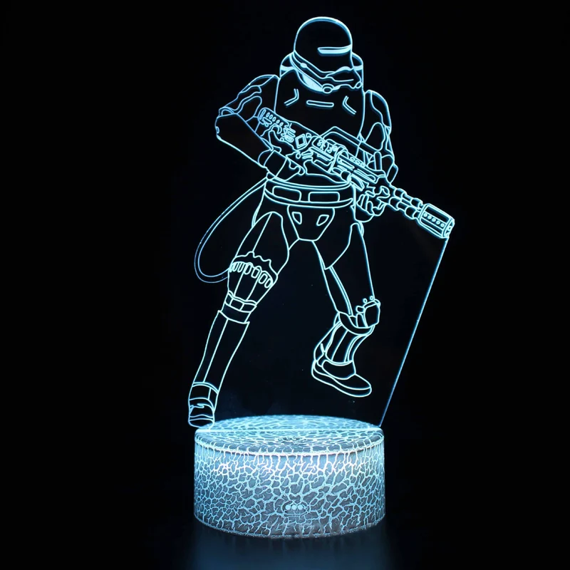 3D LED Nachtlicht Kinder Tischlampe USB Touch Fernbedienung Lampe Dimmbar NEU