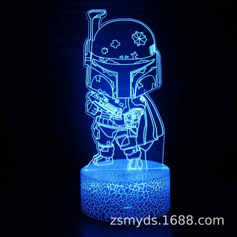 3D LED Nachtlicht Kinder Tischlampe USB Touch Fernbedienung Lampe Dimmbar NEU