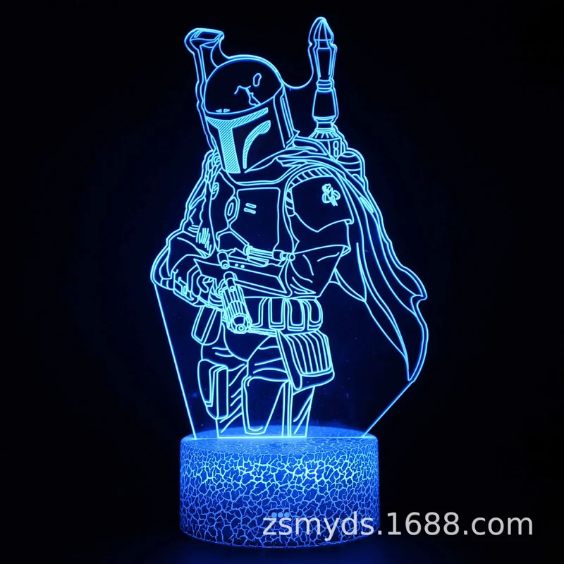 3D LED Nachtlicht Kinder Tischlampe USB Touch Fernbedienung Lampe Dimmbar NEU