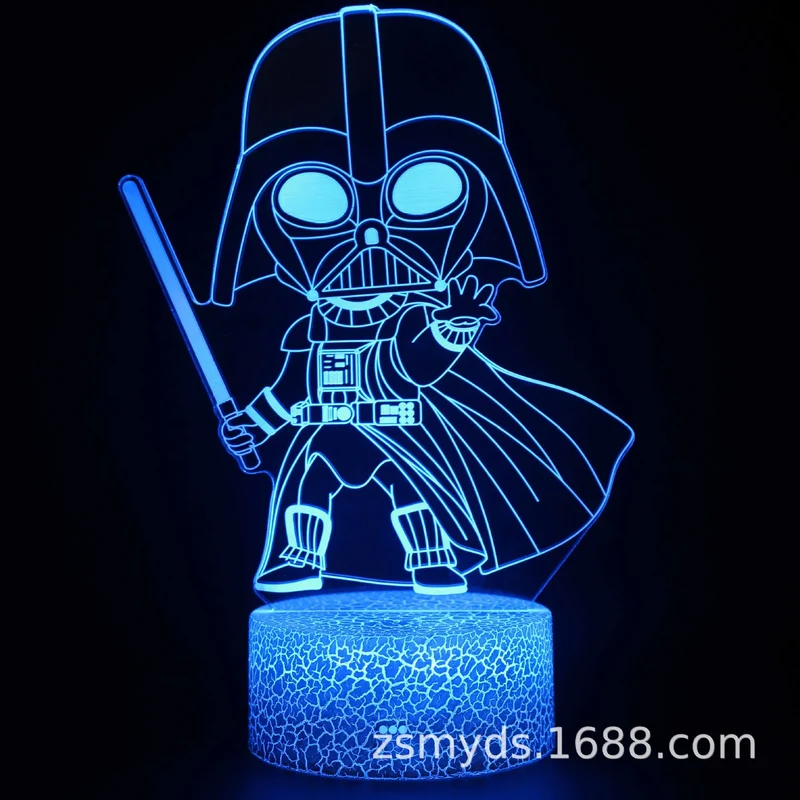 3D LED Nachtlicht Kinder Tischlampe USB Touch Fernbedienung Lampe Dimmbar NEU
