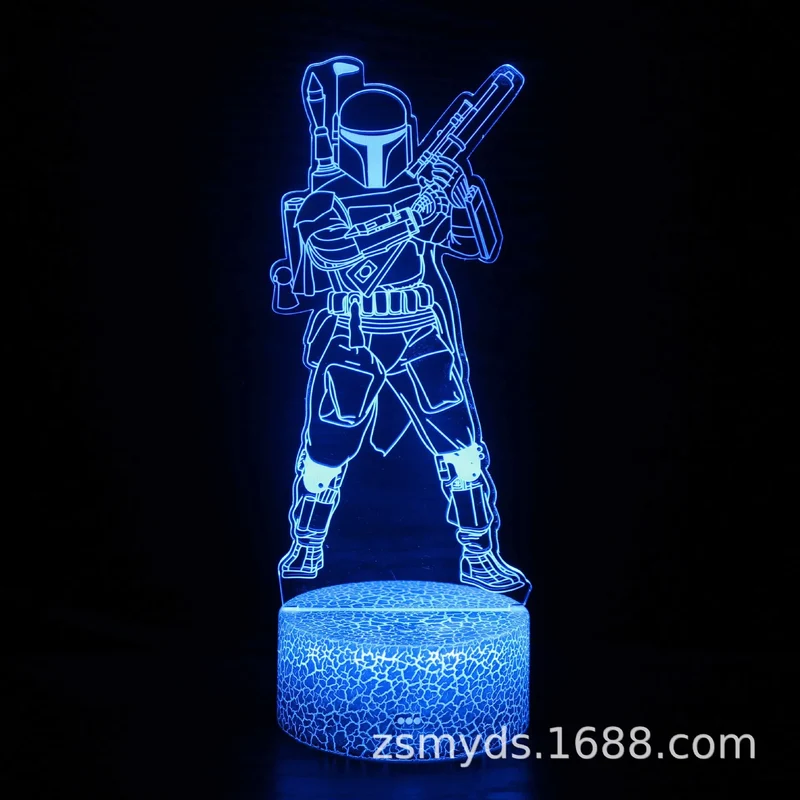 3D LED Nachtlicht Kinder Tischlampe USB Touch Fernbedienung Lampe Dimmbar NEU