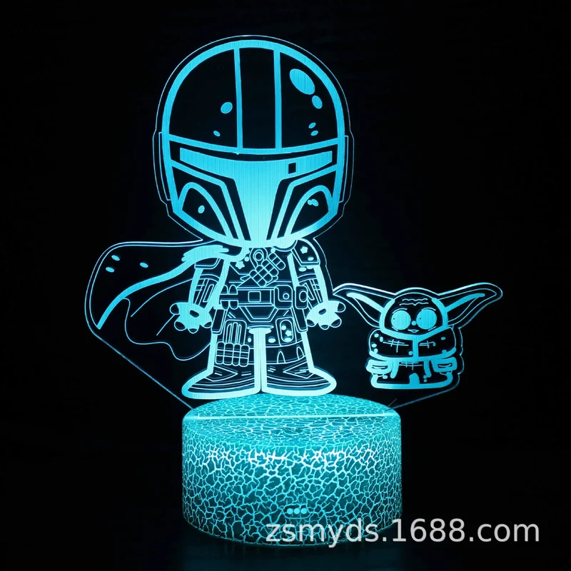 3D LED Nachtlicht Kinder Tischlampe USB Touch Fernbedienung Lampe Dimmbar NEU