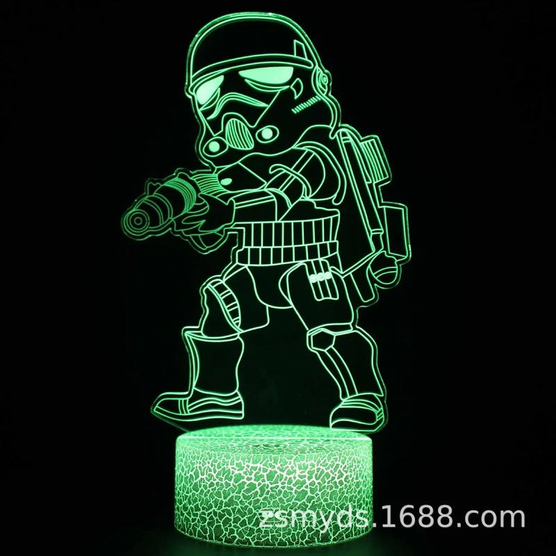 3D LED Nachtlicht Kinder Tischlampe USB Touch Fernbedienung Lampe Dimmbar NEU