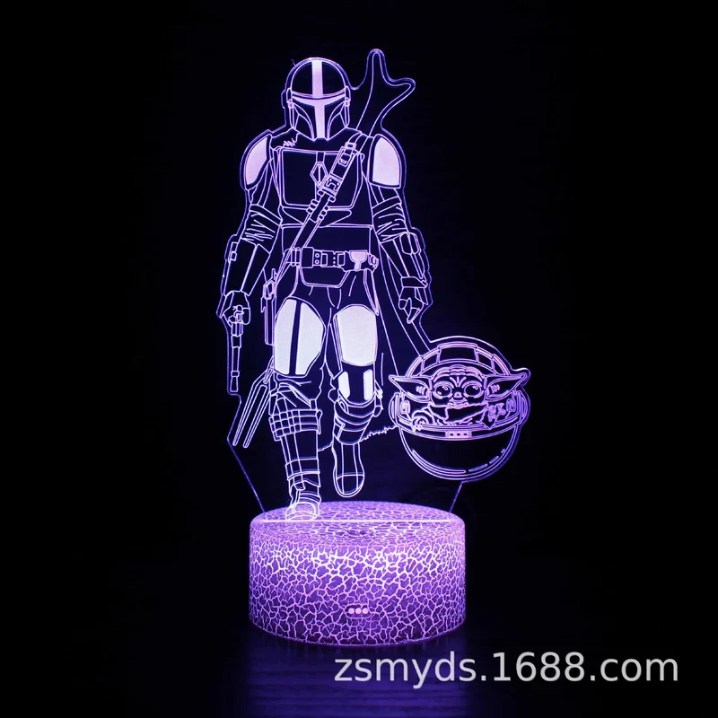 3D LED Nachtlicht Kinder Tischlampe USB Touch Fernbedienung Lampe Dimmbar NEU