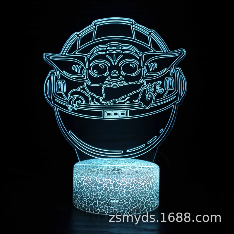 3D LED Nachtlicht Kinder Tischlampe USB Touch Fernbedienung Lampe Dimmbar NEU