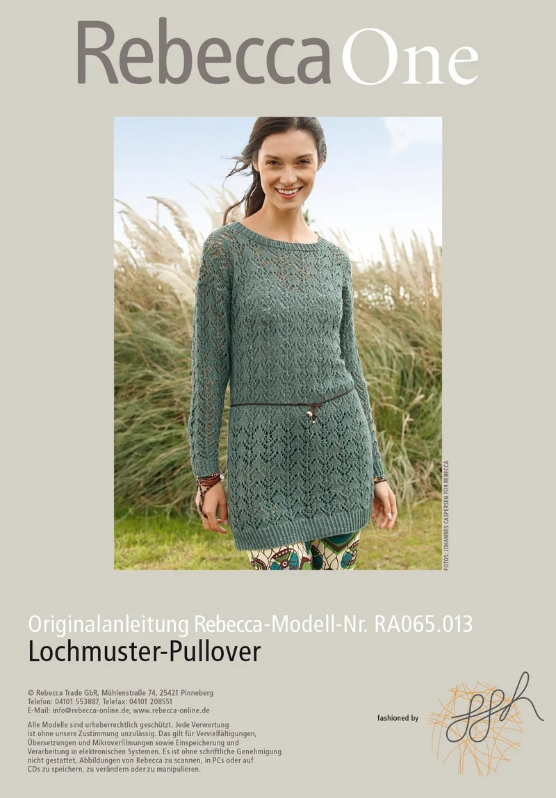 Langer Lochmuster-Pullover
