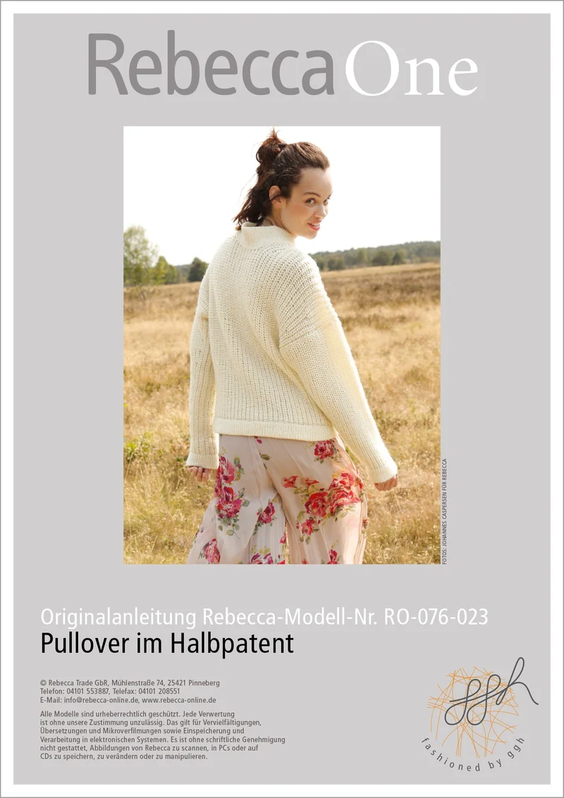 Strickanleitung - Pullover im Halbpatent