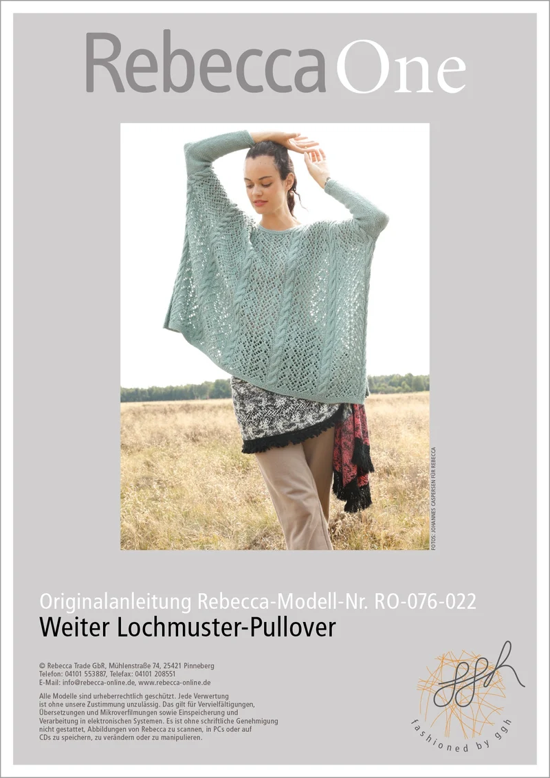 Strickanleitung - Weiter Lochmuster-Pulli