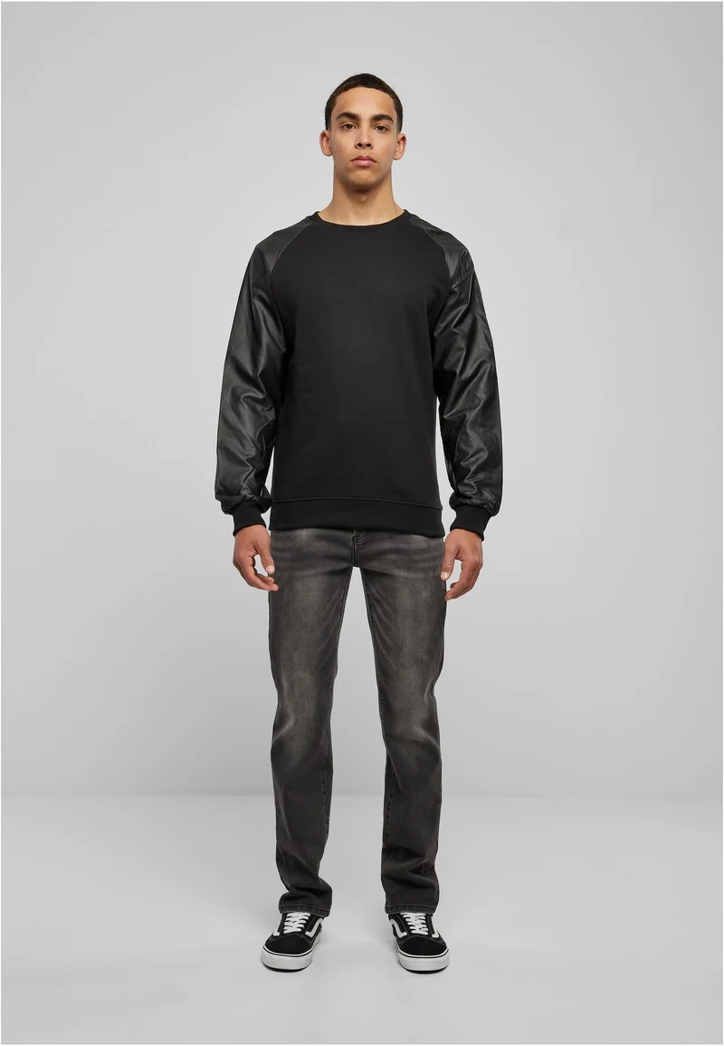 UC Raglan Leather Imitation Crew