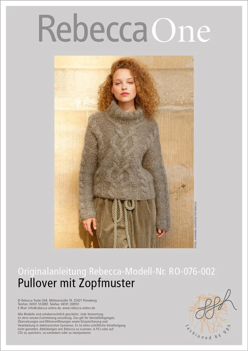 Strickanleitung - Pullover mit Zopfmuster