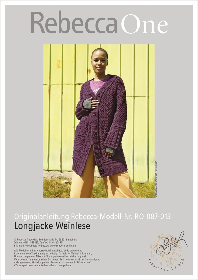 Anleitung - Longjacke Weinlese