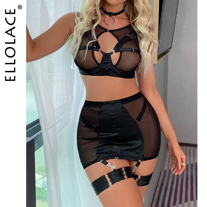 Damen Sexy Dessous Bodysuit Babydoll Reizwäsche Body Unterwäsche Schwarz