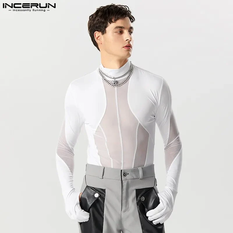 Fetisch Fashion Männer Sexy Bodysuits Herren Body Shirts Hemd Transparent Club