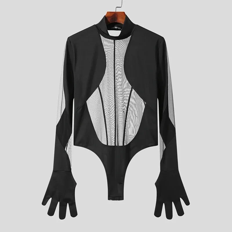 Fetisch Fashion Männer Sexy Bodysuits Herren Body Shirts Hemd Transparent Club