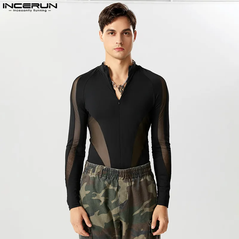 Fetisch Fashion Männer Sexy Bodysuits Herren Body Shirts Hemd Transparent Club