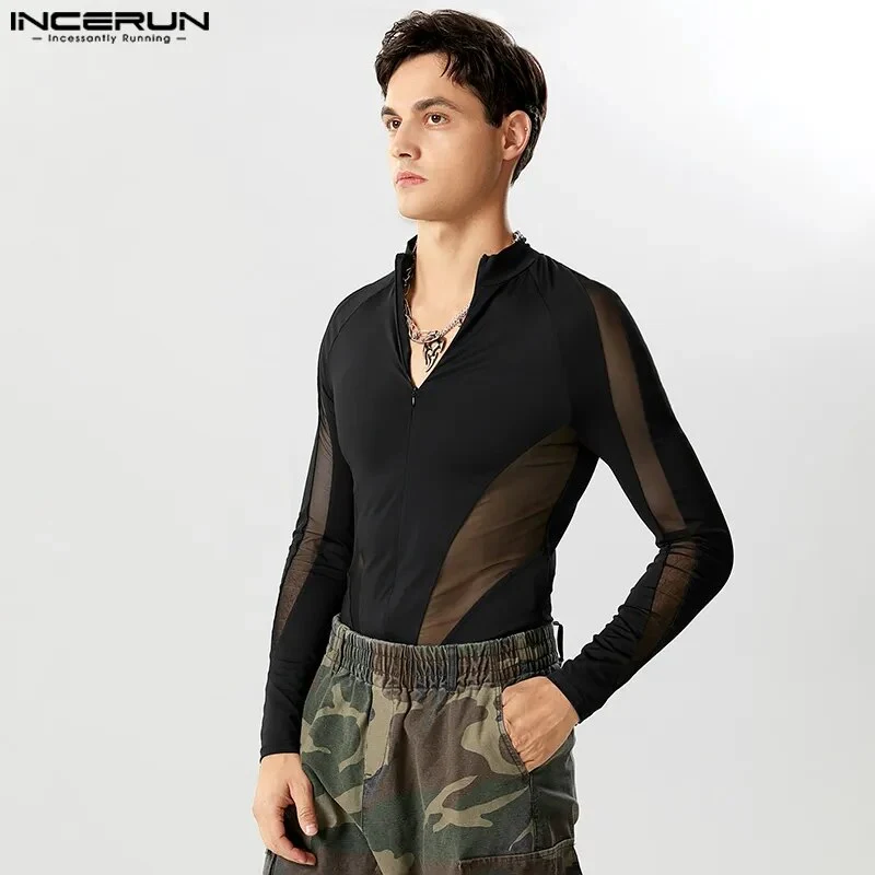 Fetisch Fashion Männer Sexy Bodysuits Herren Body Shirts Hemd Transparent Club