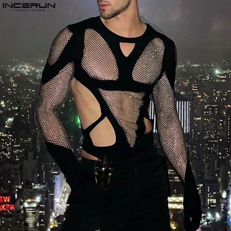 Fetisch Fashion Männer Sexy Bodysuits Herren Body Shirts Hemd Transparent Club