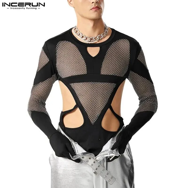 Fetisch Fashion Männer Sexy Bodysuits Herren Body Shirts Hemd Transparent Club