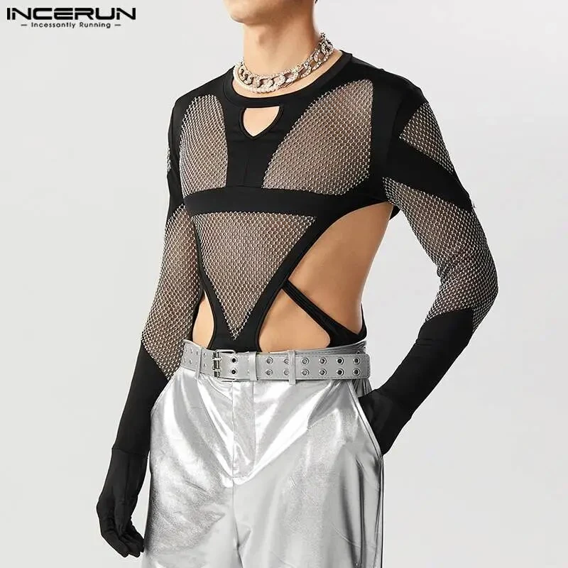 Fetisch Fashion Männer Sexy Bodysuits Herren Body Shirts Hemd Transparent Club