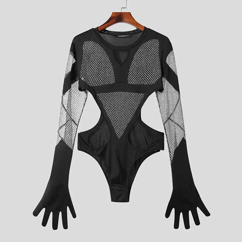 Fetisch Fashion Männer Sexy Bodysuits Herren Body Shirts Hemd Transparent Club