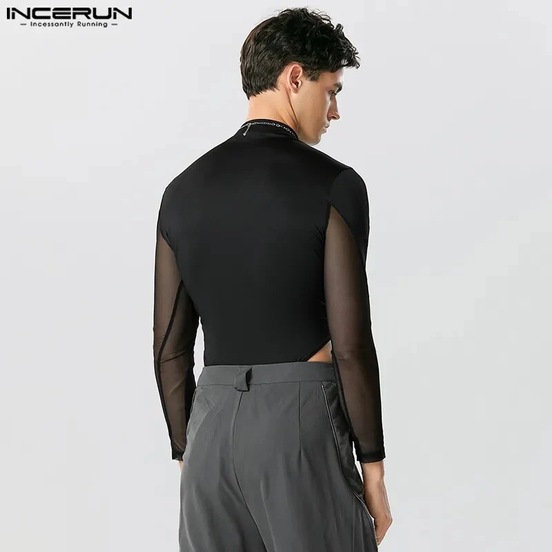 Fetisch Fashion Männer Sexy Bodysuits Herren Body Shirts Hemd Transparent Club