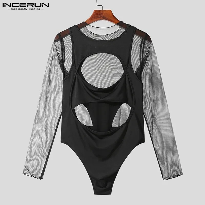 Fetisch Fashion Männer Sexy Bodysuits Herren Body Shirts Hemd Transparent Club