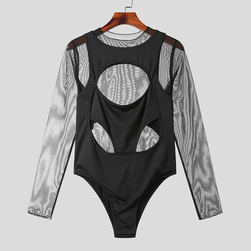 Fetisch Fashion Männer Sexy Bodysuits Herren Body Shirts Hemd Transparent Club