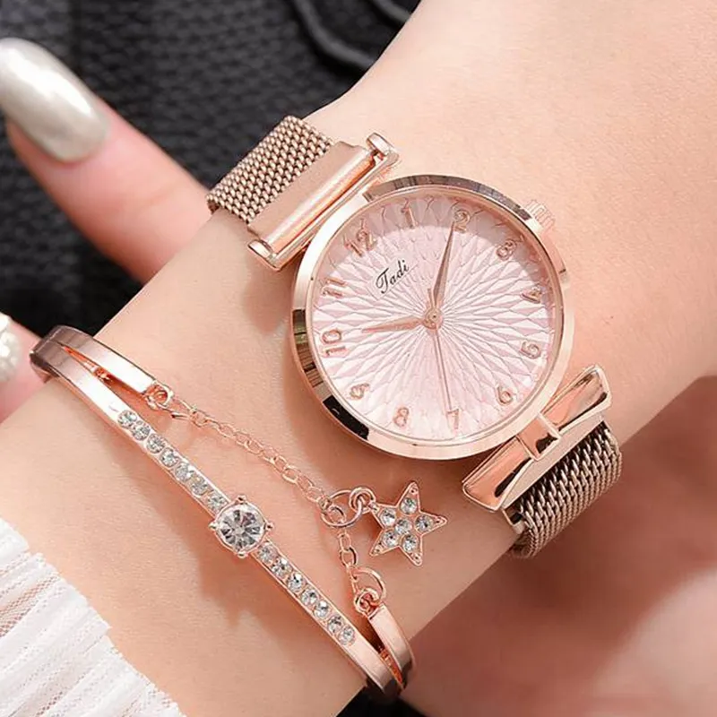Damen Armbanduhr Quartz Uhr Armband Set Fashion Classic Luxus Business Schmuck