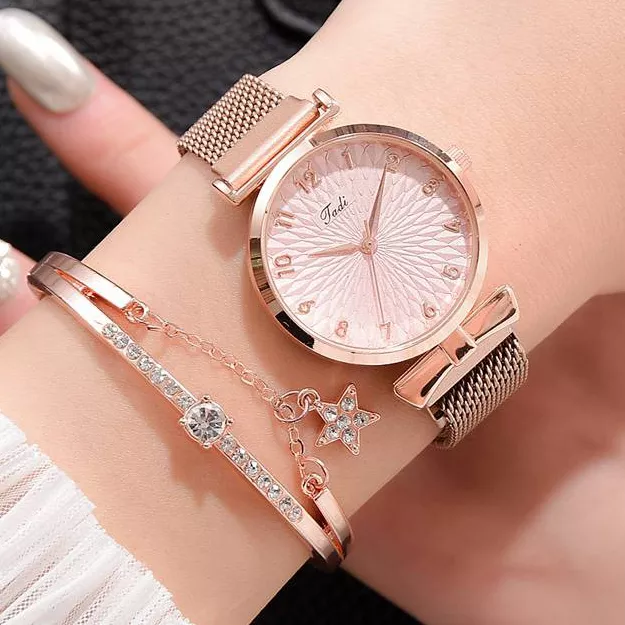 Damen Armbanduhr Quartz Uhr Armband Set Fashion Classic Luxus Business Schmuck