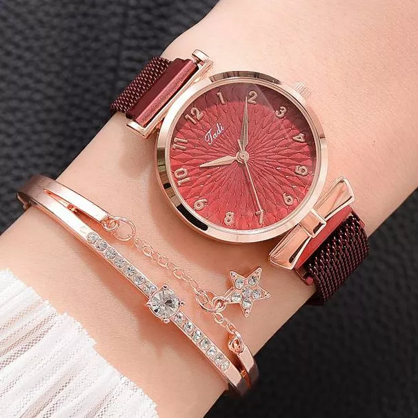 Damen Armbanduhr Quartz Uhr Armband Set Fashion Classic Luxus Business Schmuck