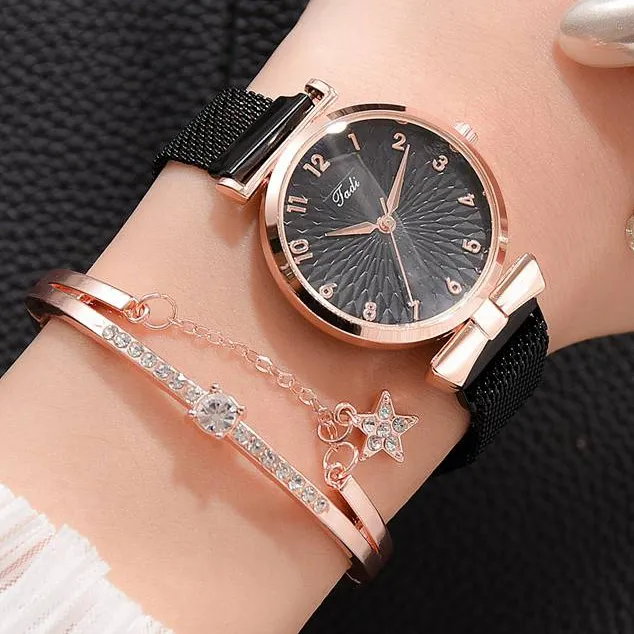 Damen Armbanduhr Quartz Uhr Armband Set Fashion Classic Luxus Business Schmuck