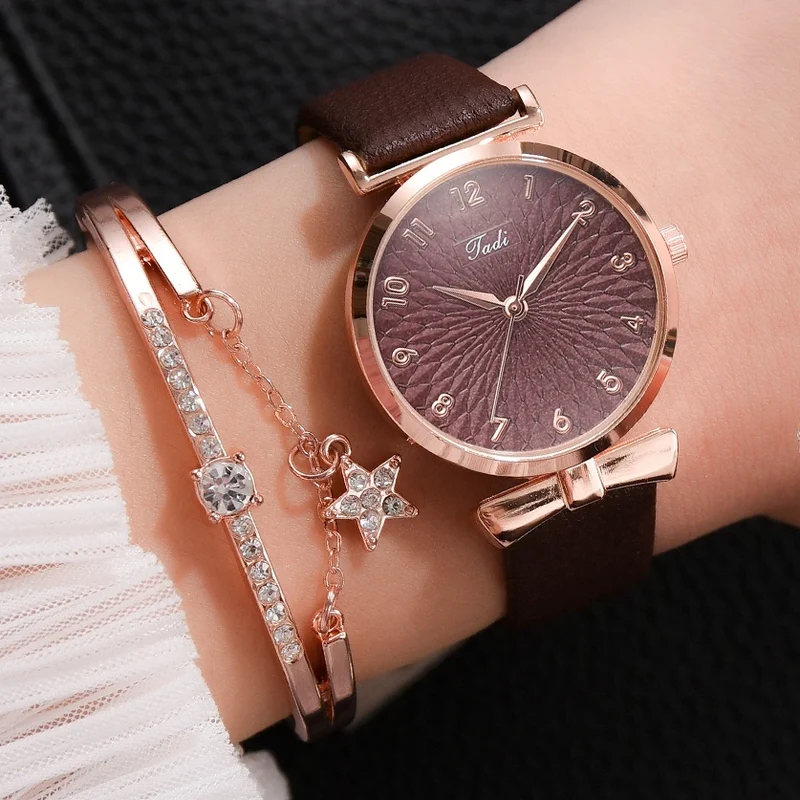 Damen Armbanduhr Quartz Uhr Armband Set Fashion Classic Luxus Business Schmuck