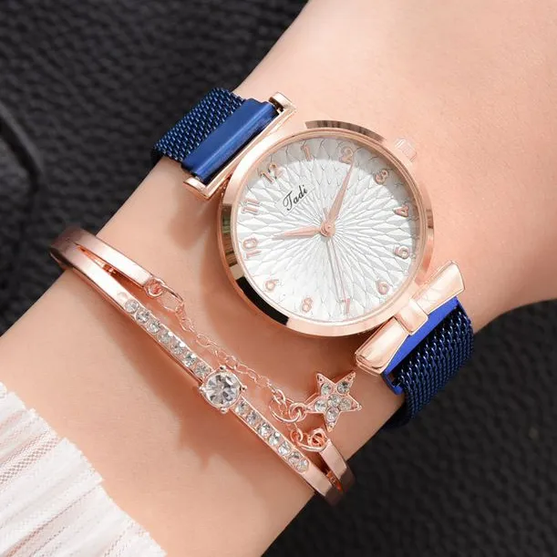 Damen Armbanduhr Quartz Uhr Armband Set Fashion Classic Luxus Business Schmuck