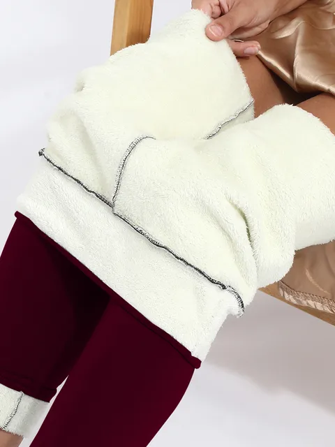 Frauen Winter Warm Thermo Hose Innenfleece Strumpfhose Blickdicht Hosen Leggins
