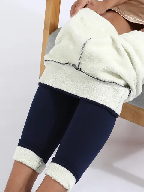 Frauen Winter Warm Thermo Hose Innenfleece Strumpfhose Blickdicht Hosen Leggins