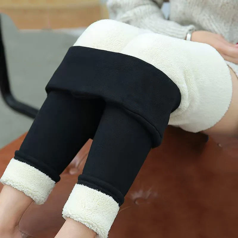 Frauen Winter Warm Thermo Hose Innenfleece Strumpfhose Blickdicht Hosen Leggins
