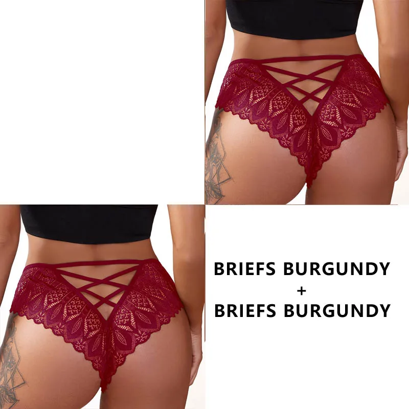 2Stk Frauen Spitze Tanga String Höschen Sexy Schlüpfer Slip Dessous Unterwäsche