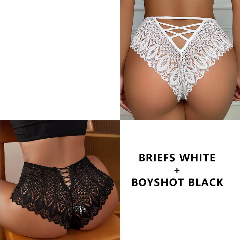 2Stk Frauen Spitze Tanga String Höschen Sexy Schlüpfer Slip Dessous Unterwäsche
