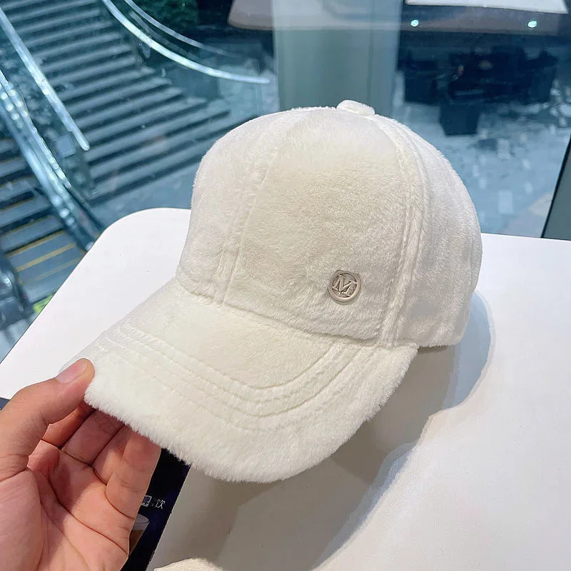 Basecap Baseball Caps Plüsch Look Mütze Kappe Frauen Cappy Schirmmützen