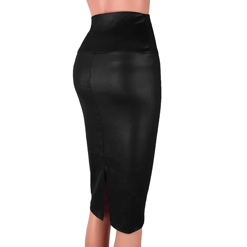 Sexy Damen Lederrock Minirock PU Mini Rock Bodycon Kunstleder Partyrock Clubwear
