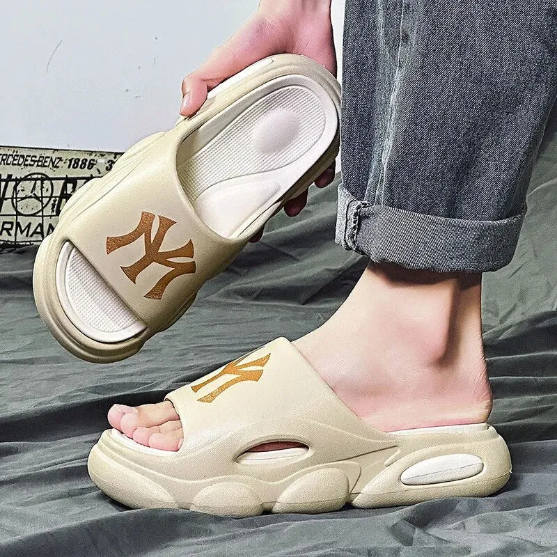 Badelatschen Hausschuhe Flip Flops Frauen Herren Sandalen Weiche EVA Sohle