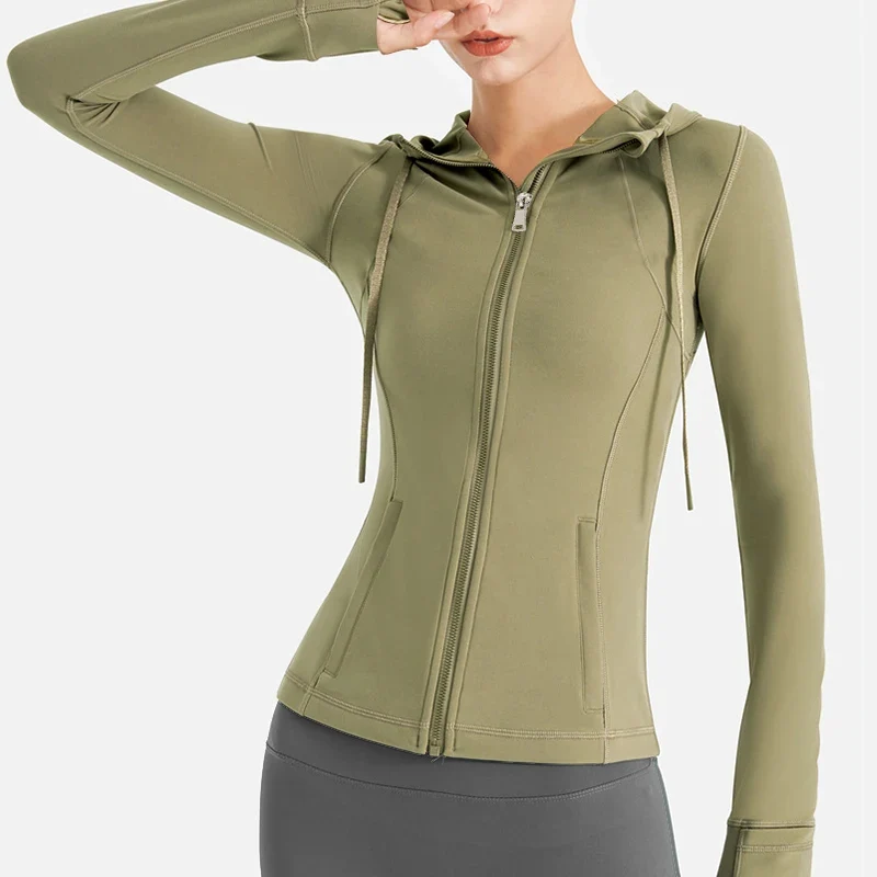 Damen Sweatshirt Hoodie Shirt Fitness Gym Jacke Windbreaker Yoga Sportswear