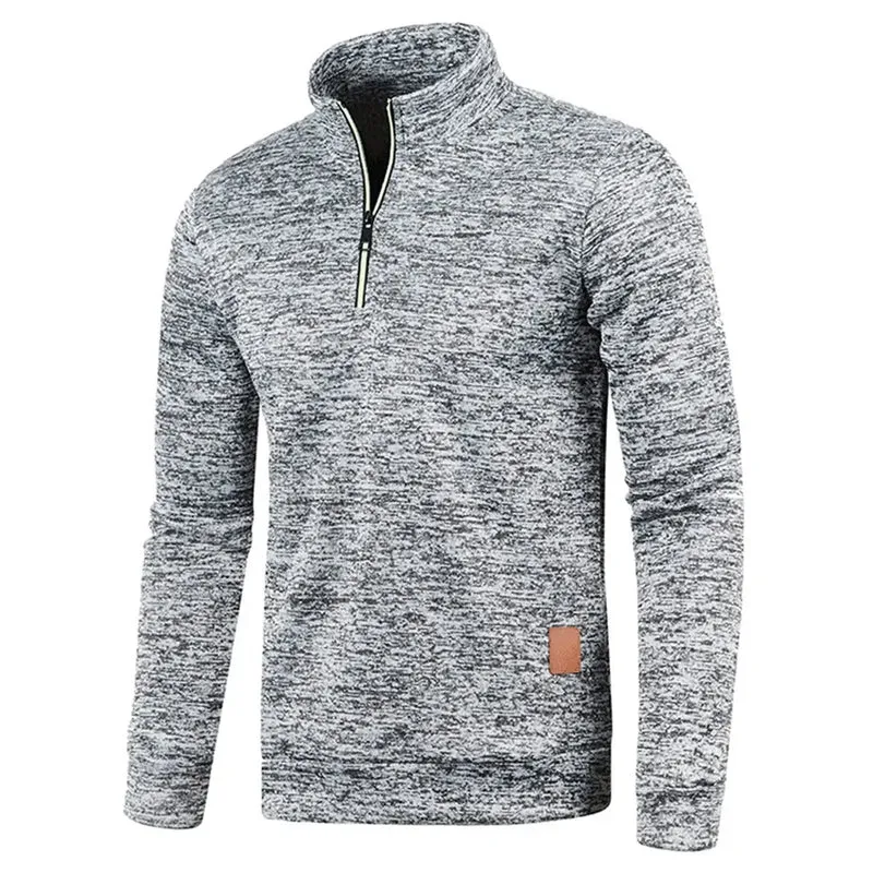 Männer Pullover Sweatshirt Pulli Zipper Sweater Rundkragen Shirt Langarmshirt