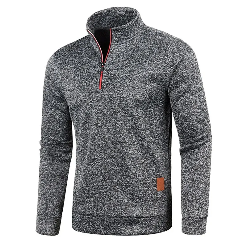 Männer Pullover Sweatshirt Pulli Zipper Sweater Rundkragen Shirt Langarmshirt