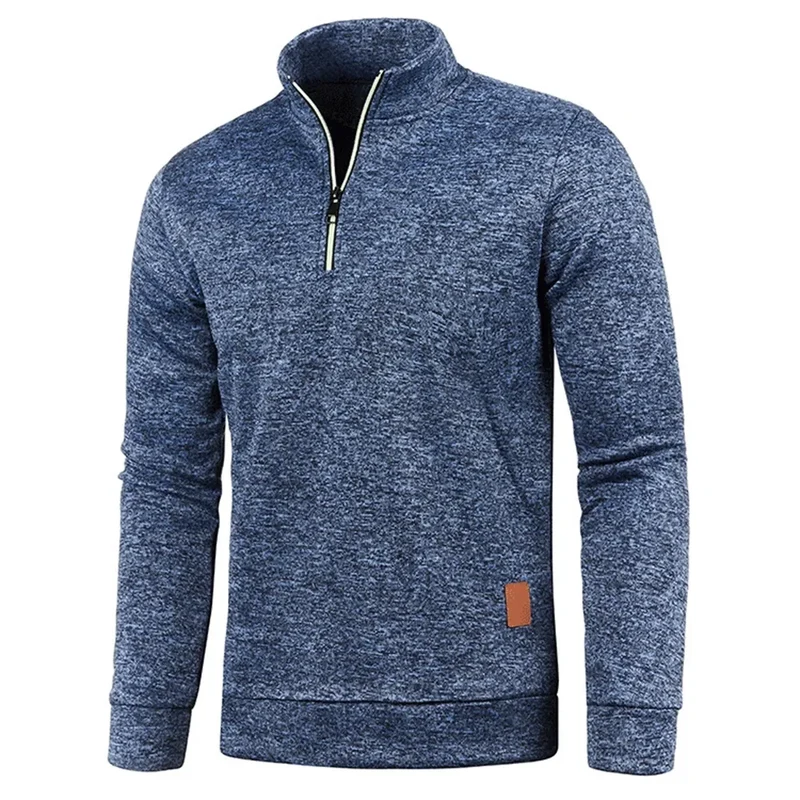 Männer Pullover Sweatshirt Pulli Zipper Sweater Rundkragen Shirt Langarmshirt