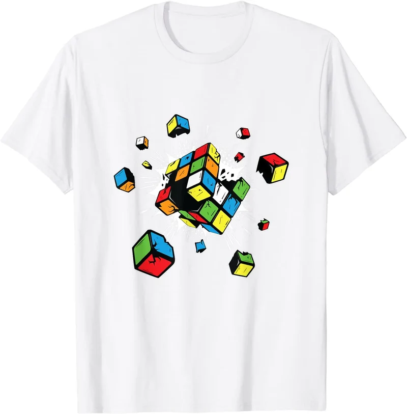 Herren Fashion 80er Vintage 3D T-Shirt Rundhals Unisex Sommer Streetwear Top
