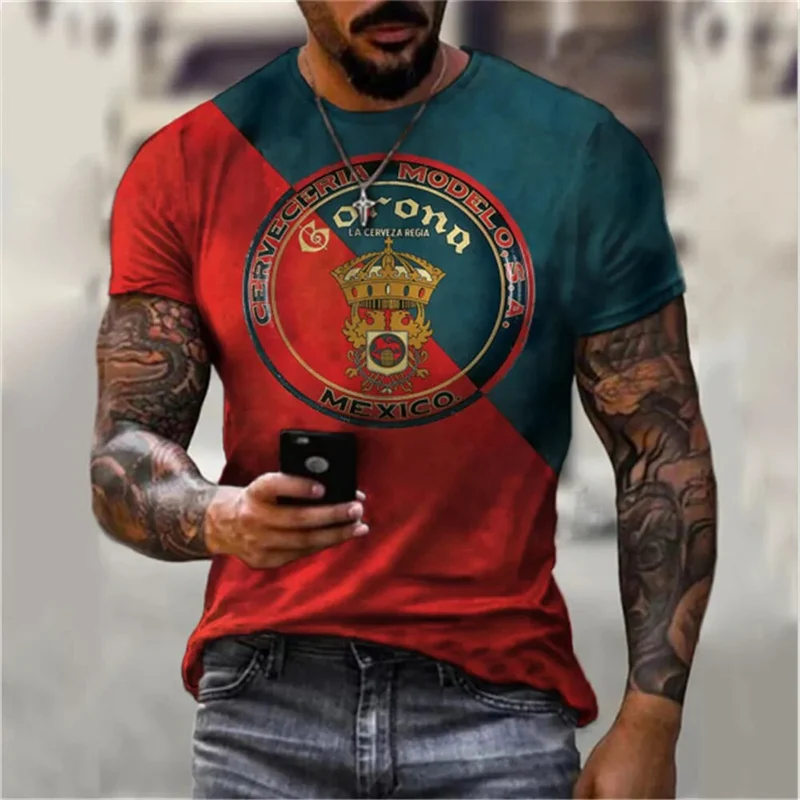 Herren Fashion Vintage 3D T-Shirt Rundhals Unisex Sommer Streetwear